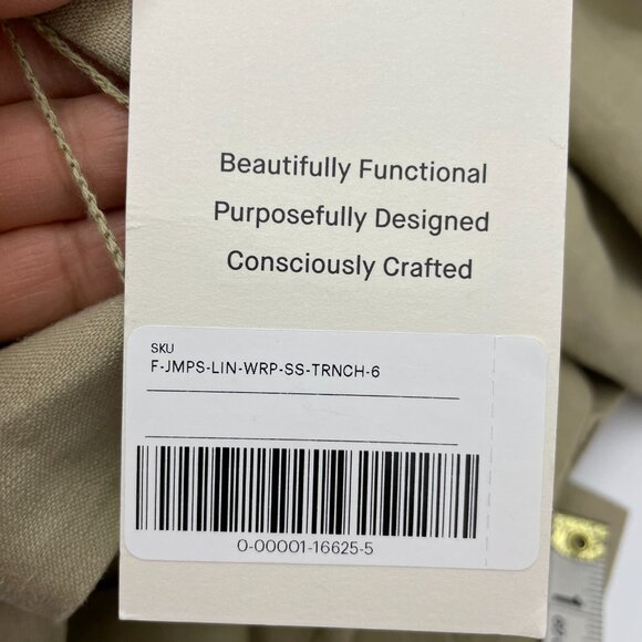 *EVERLANE Wrap Front Linen Jumpsuit Size 6 - Picture 8 of 15